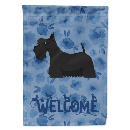 Carolines Treasures 28 x 0.01 x 40 in. Scottish Terrier Welcome Flag Canvas House Size CK6264CHF